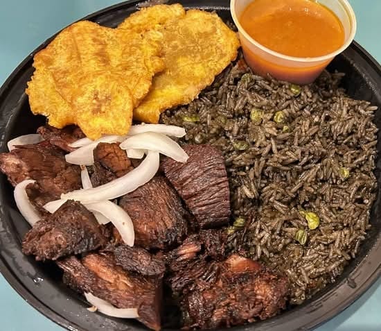 Fried Beef - Tasso (served with plantain and1 choice of white rice, rice and beans,  djondjon rice or  white rice and beans sauce).
