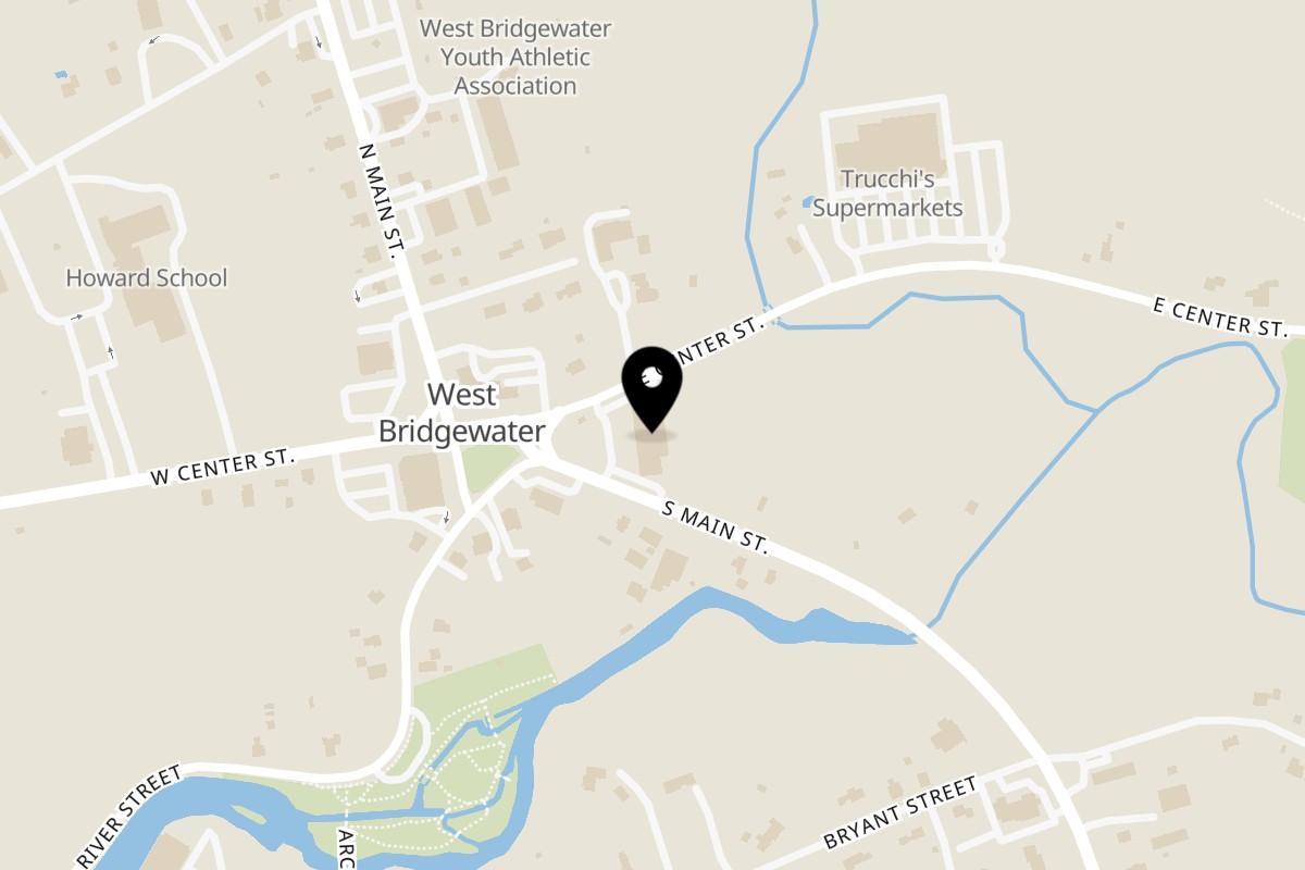 Map showing the location of PiBonAn West Bridgewater on 4 South Main St in West Bridgewater